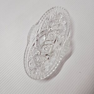 Vintage Elegant Clear Glass Serving Tray Sawtooth Edge